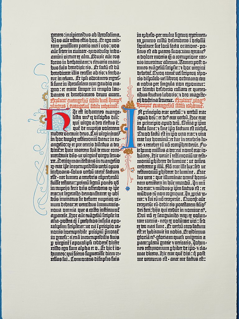 A page from Gutenberg's 42-line bible